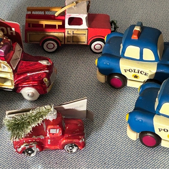Vintage-Style Christmas Vehicle Ornaments Bundle - Fair Condition Lot of 6 - Picture 3 of 5